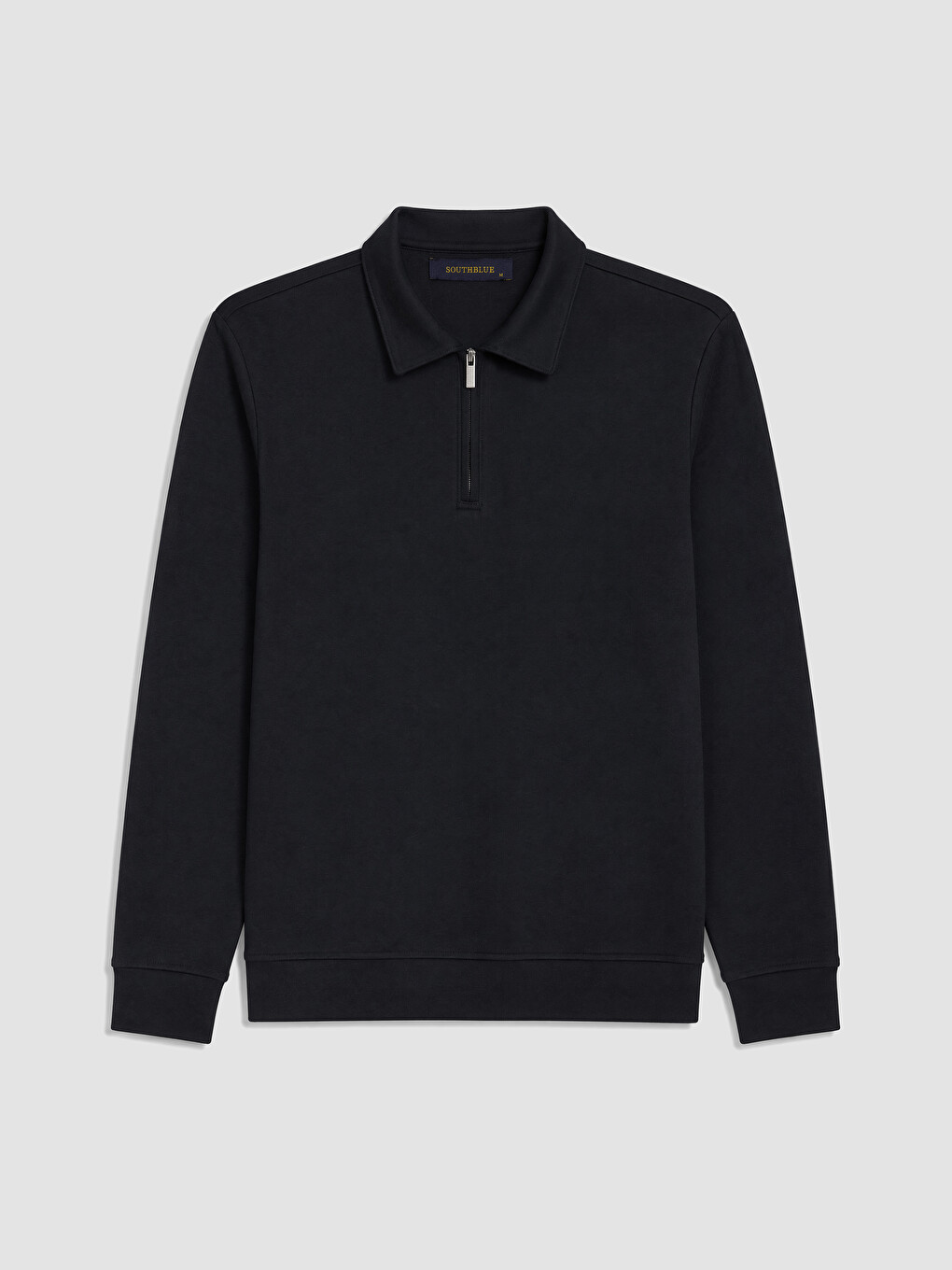 Lacivert Fermuarlı Polo Yaka Erkek Sweatshirt