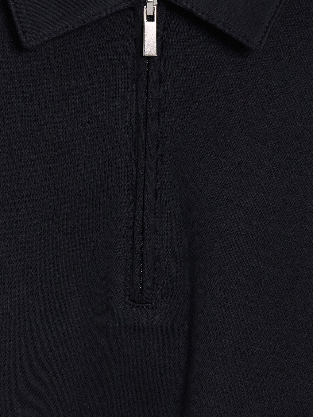 Lacivert Fermuarlı Polo Yaka Erkek Sweatshirt-1