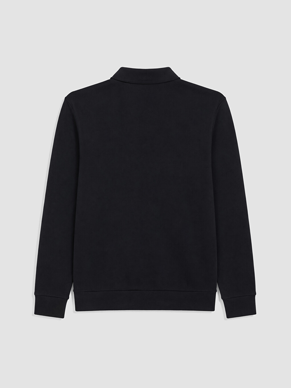 Lacivert Fermuarlı Polo Yaka Erkek Sweatshirt-2