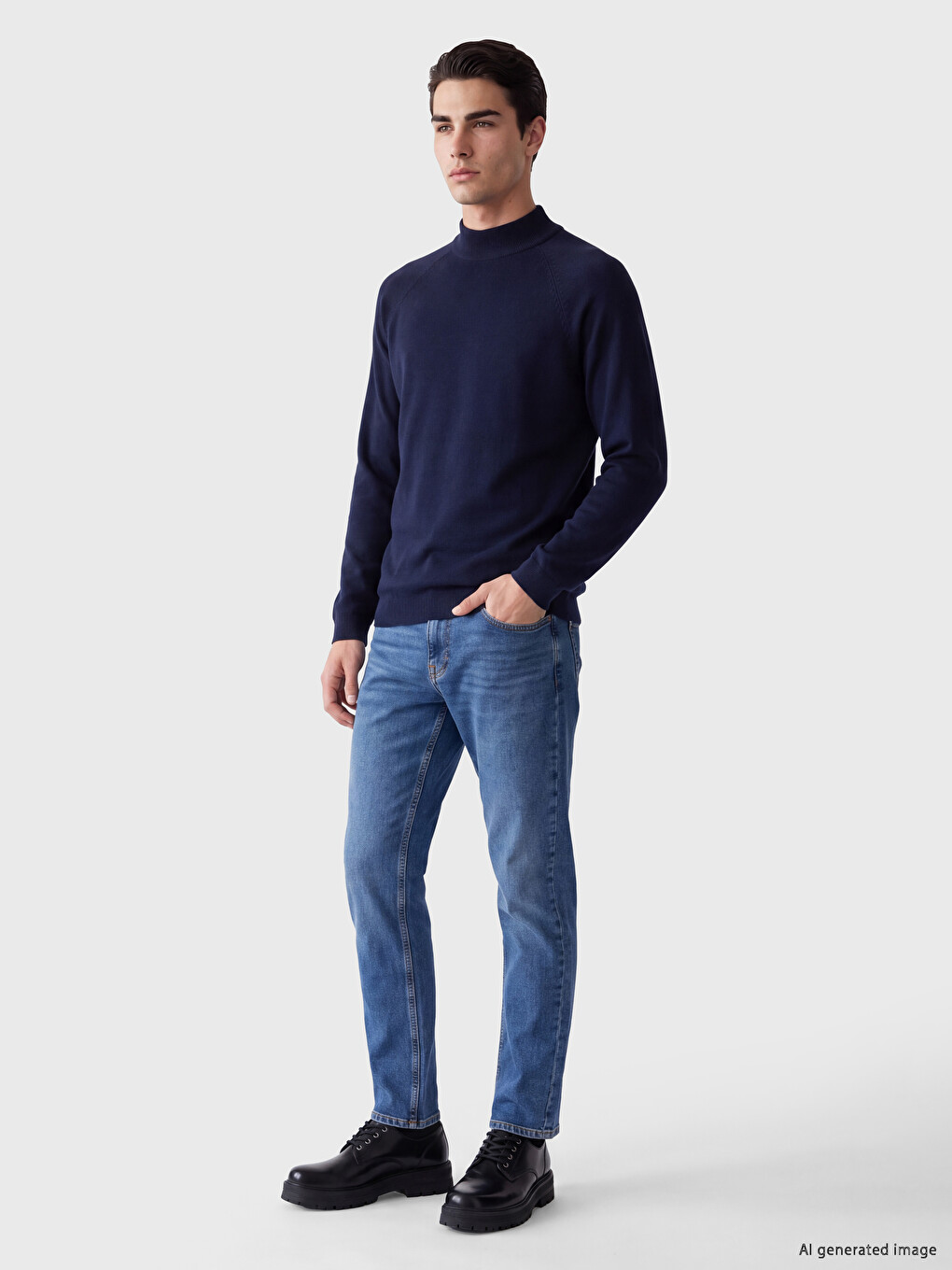 Mock Turtleneck Men's Knitwear Sweater-1