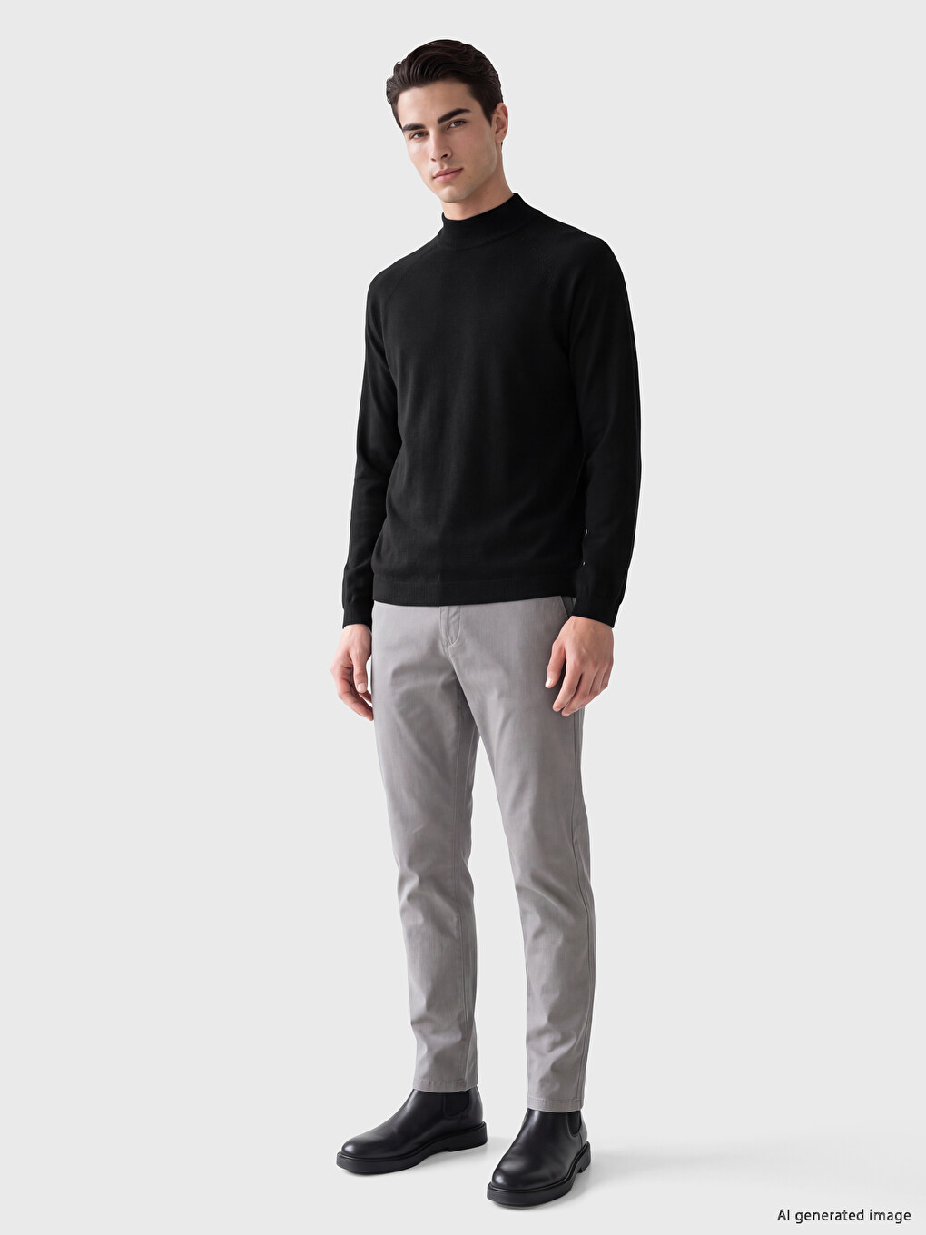 Mock Turtleneck Men's Knitwear Sweater-1