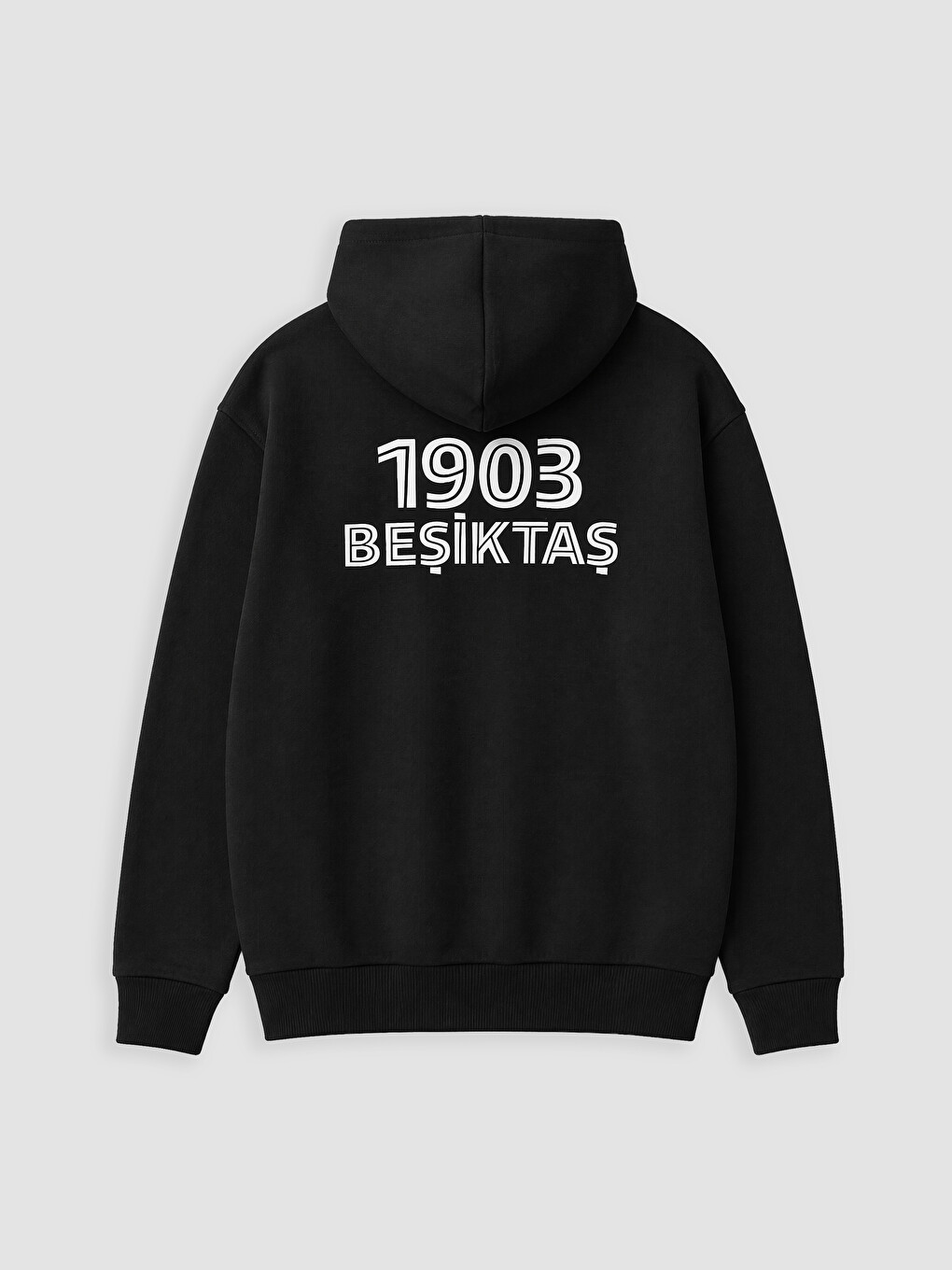 Siyah Kapüşonlu Beşiktaş Erkek Çocuk Fermuarlı Sweatshirt-2