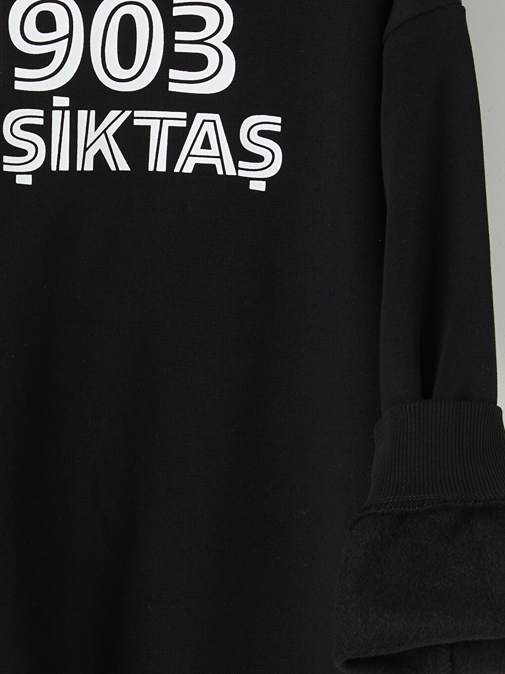 Siyah Kapüşonlu Beşiktaş Erkek Çocuk Fermuarlı Sweatshirt-3