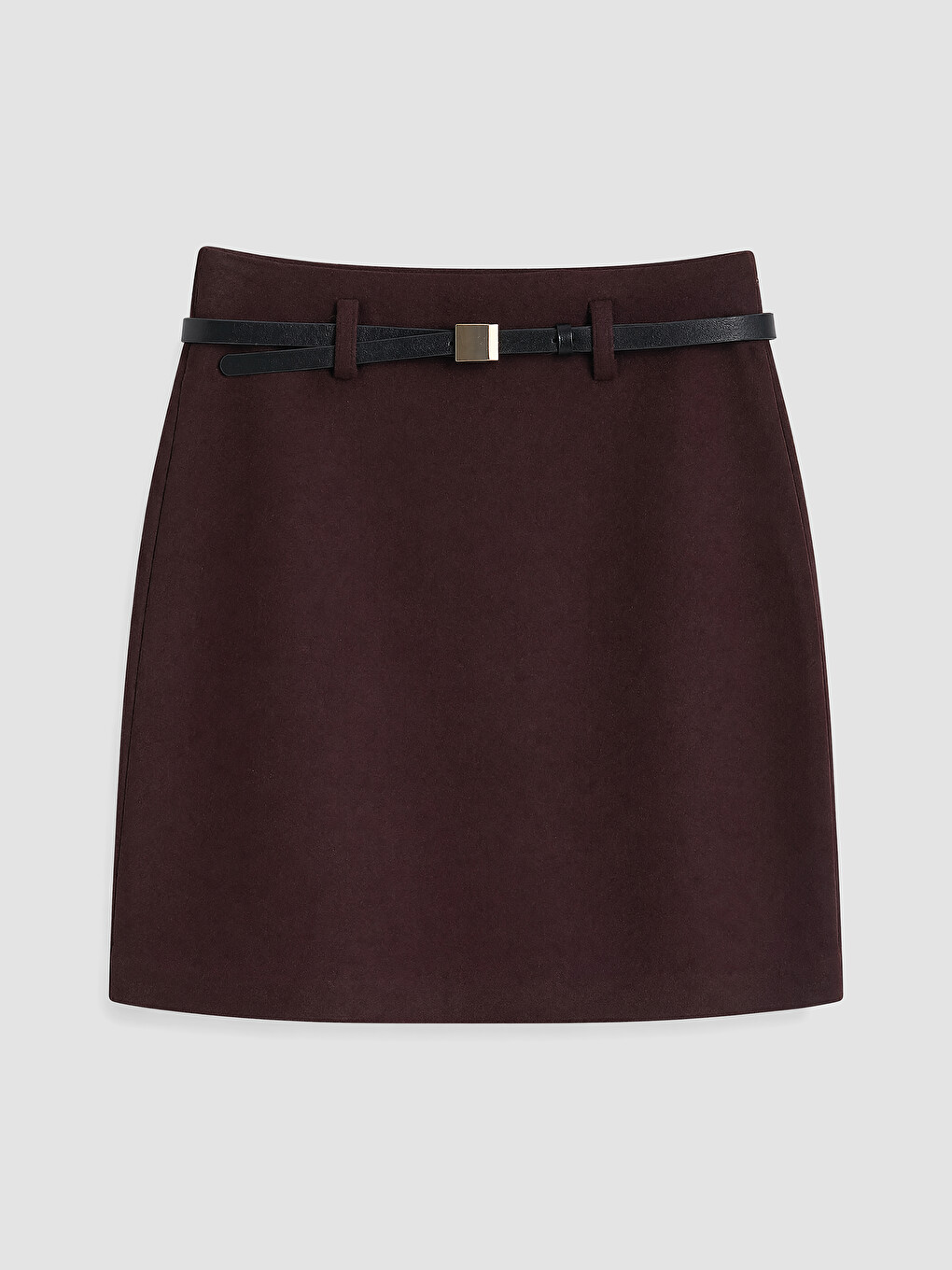 Slim Fit Belted Mini Skirt-4