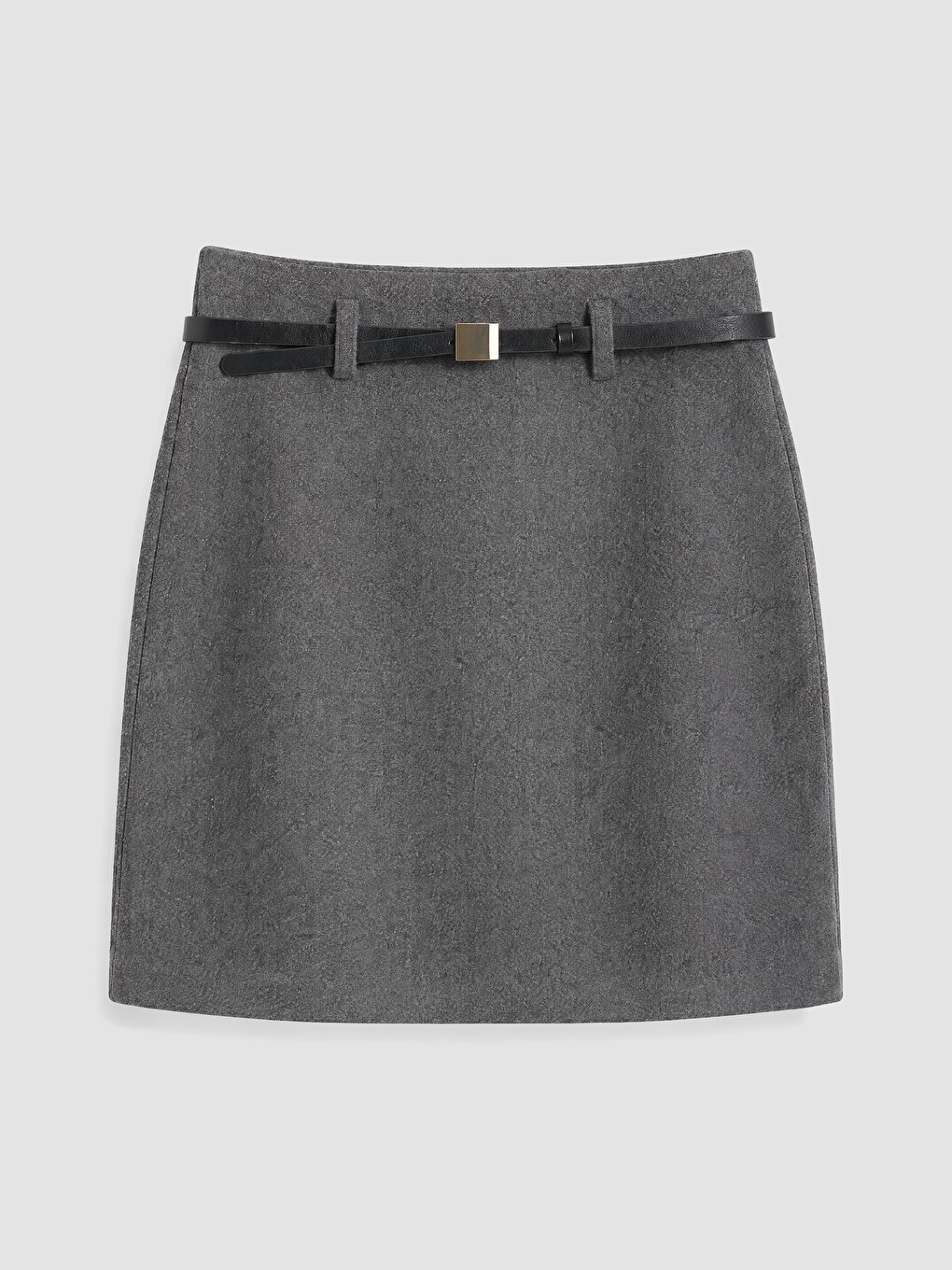 Slim Fit Belted Mini Skirt-3