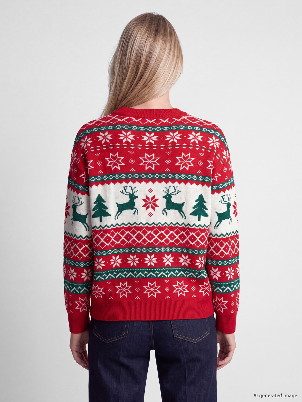 Woman Red Sweater-3