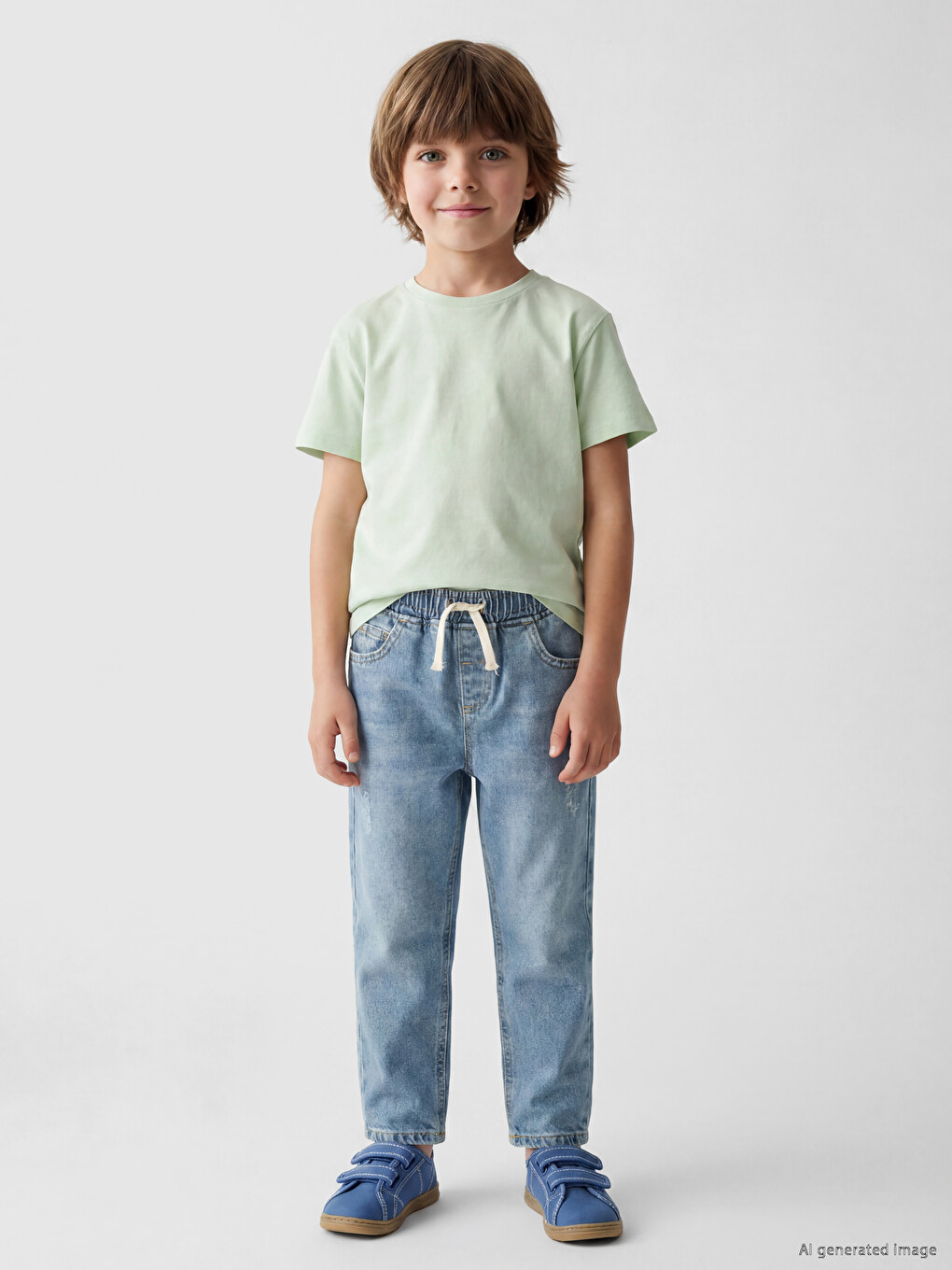 İndigo Baggy Fit Erkek Çocuk Jean Pantolon