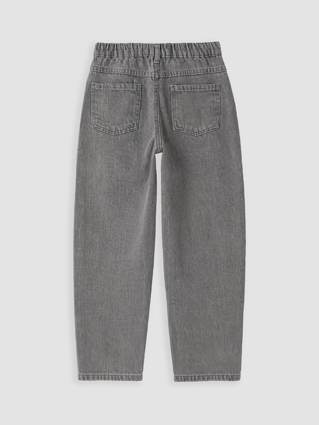 Gri Barrel Fit Erkek Çocuk Jean Pantolon-2