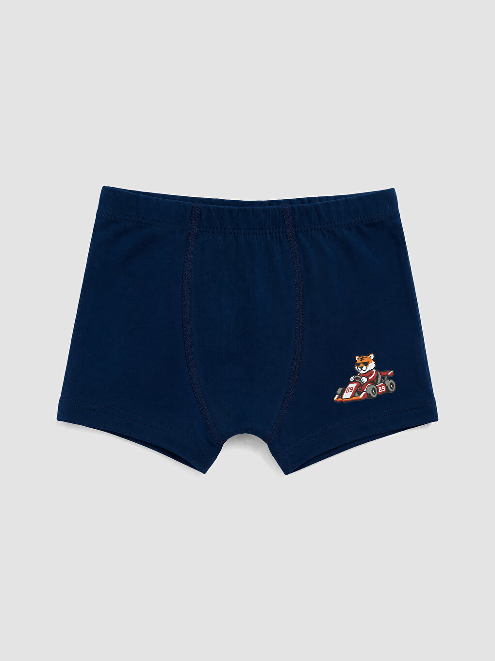 Lacivert Baskılı Erkek Çocuk Boxer 3'lü-4