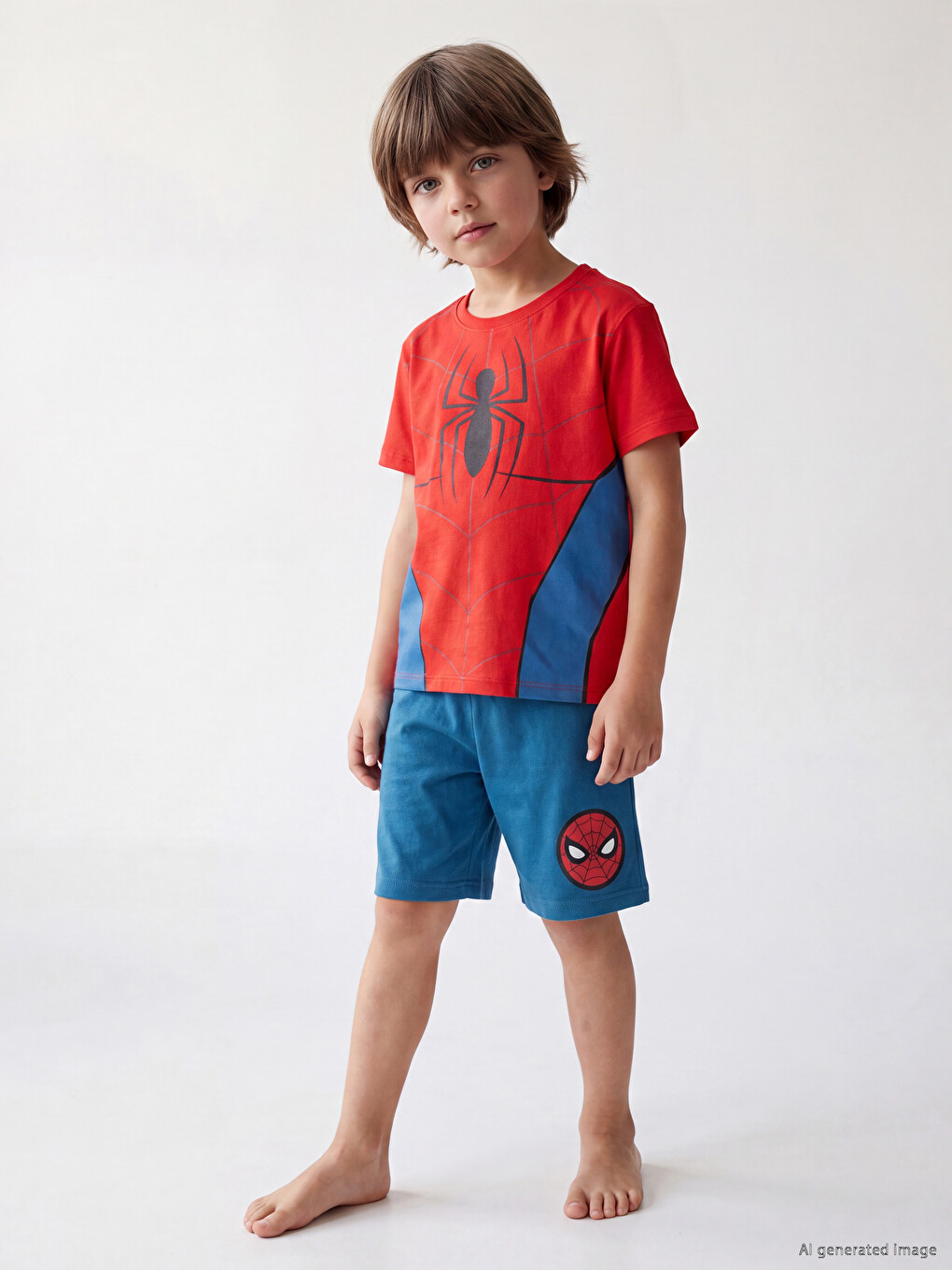 Kırmızı Spider-man Baskılı Erkek Çocuk Pijama Takımı