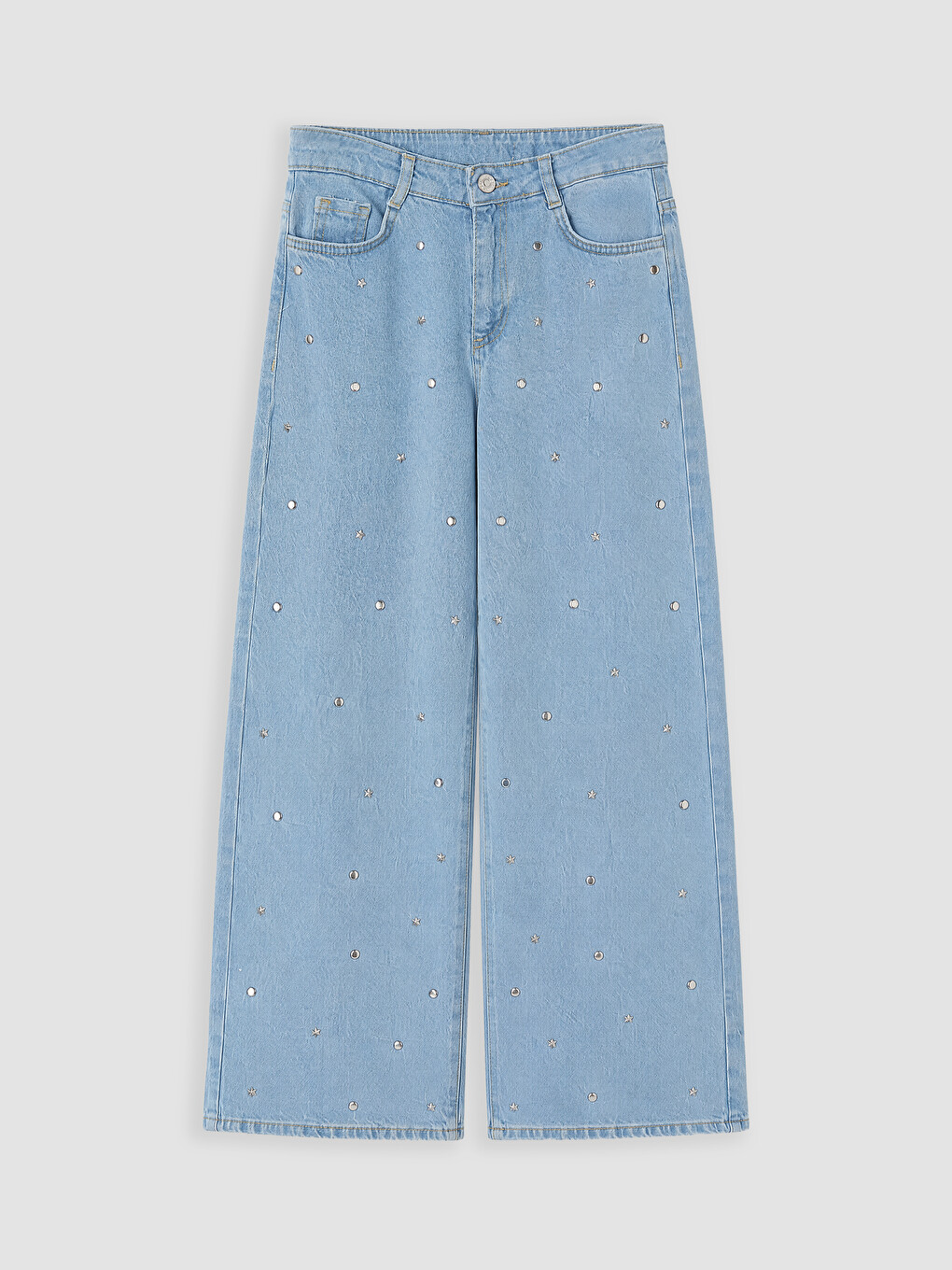 Regular Fit Stone Detailed Girls' Jeans
