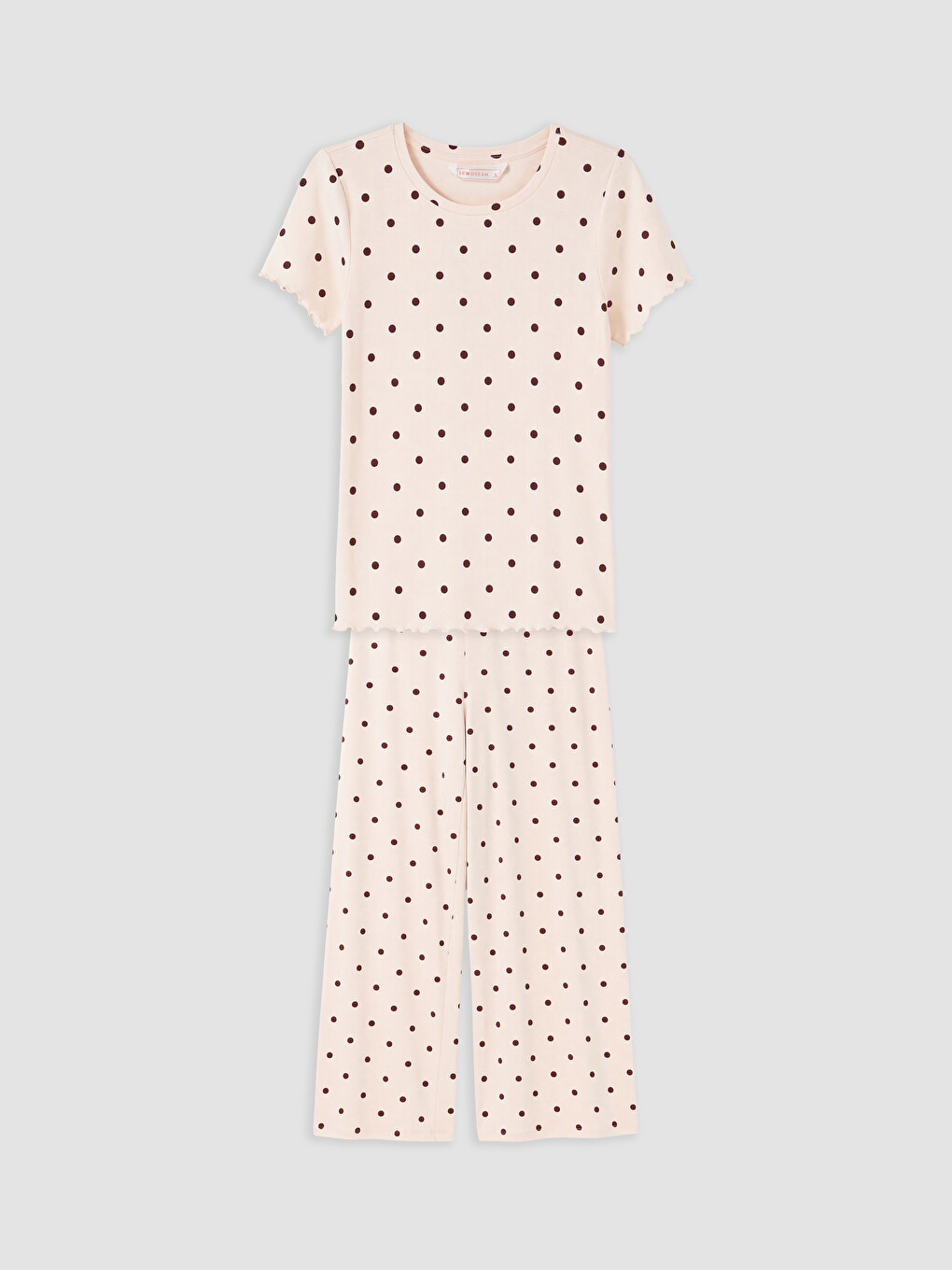 Pembe Puantiyeli Kadın Pijama Takım
