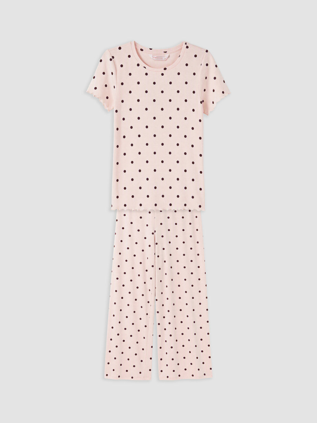 Pembe Puantiyeli Kadın Pijama Takım-4