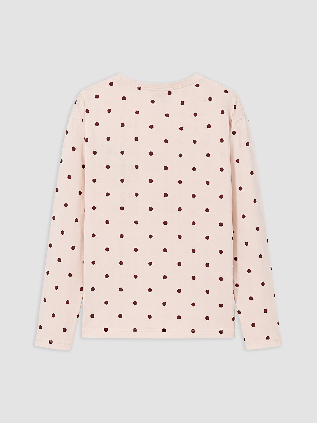 Pembe Bisiklet Yaka Desenli Kadın Pijama Takım-2