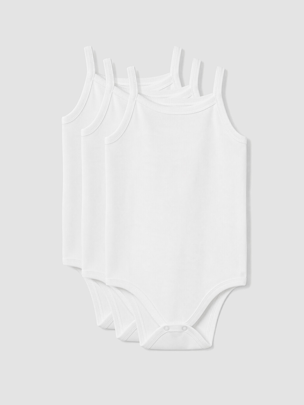 Beyaz Kız Bebek Çıtçıtlı Body 3'lü
