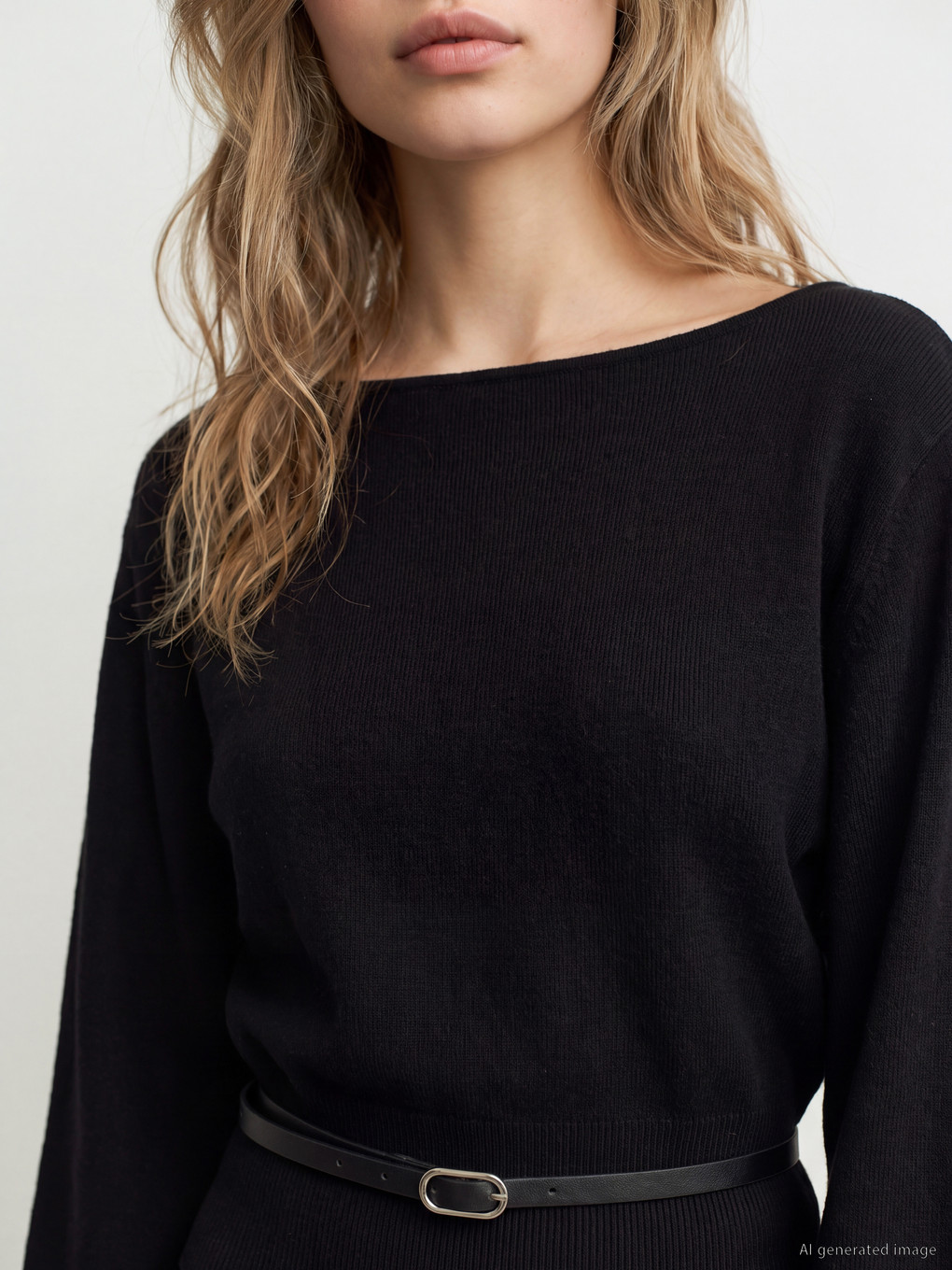 Slash Neck Women's Knitwear Sweater-2