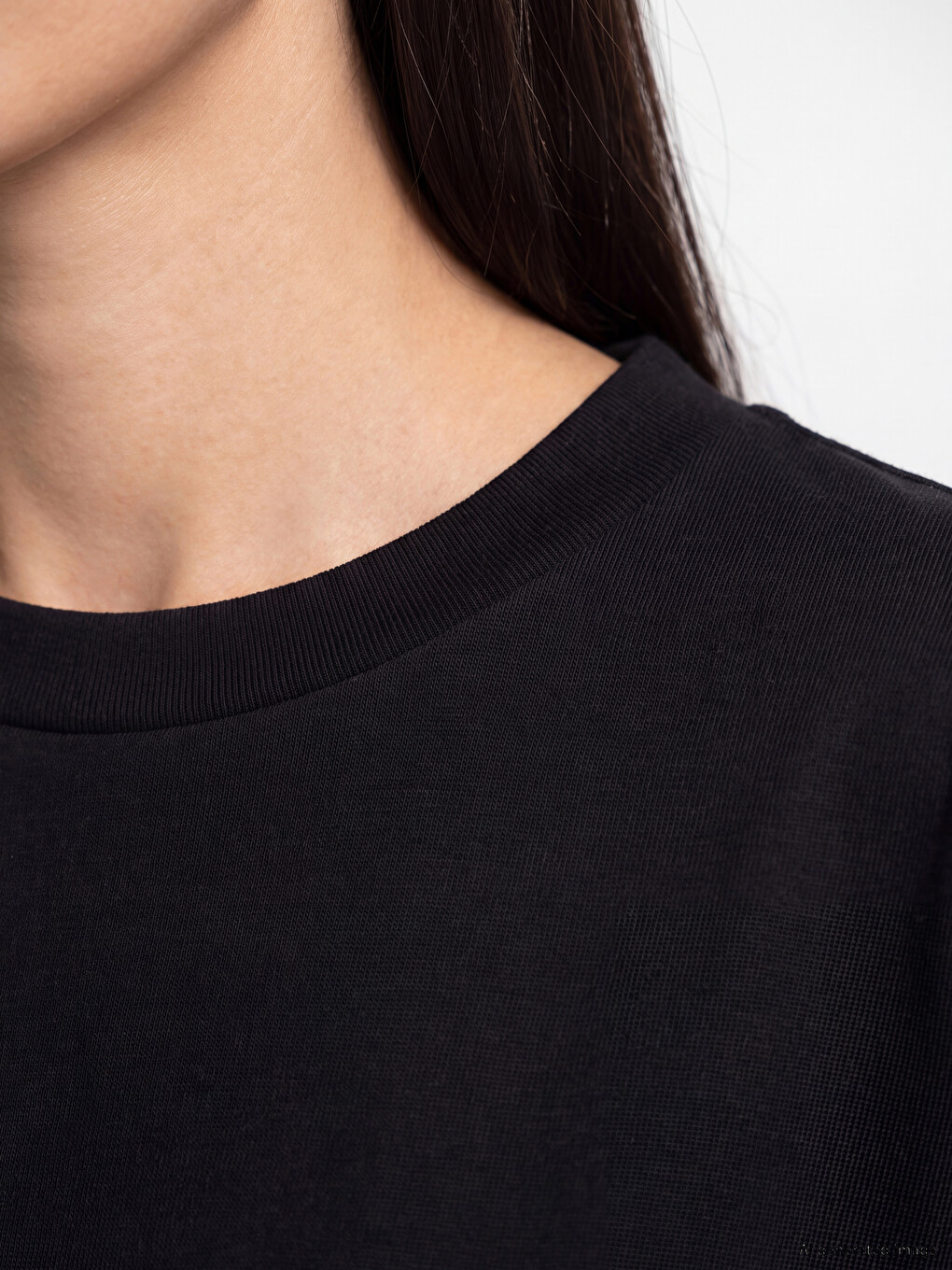 Siyah Soft Touch Oversize Kadın Sweatshirt-2