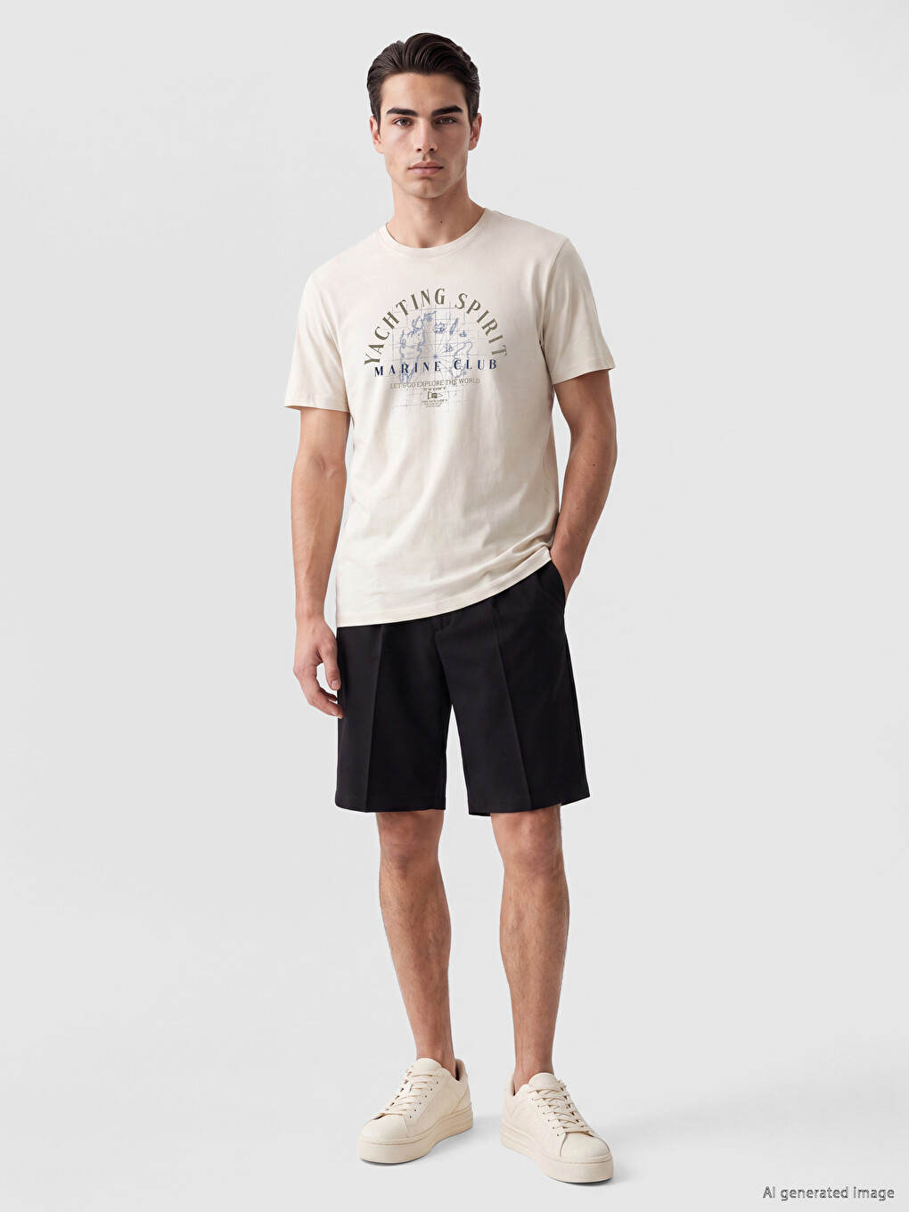Man Beige T-shirt-1