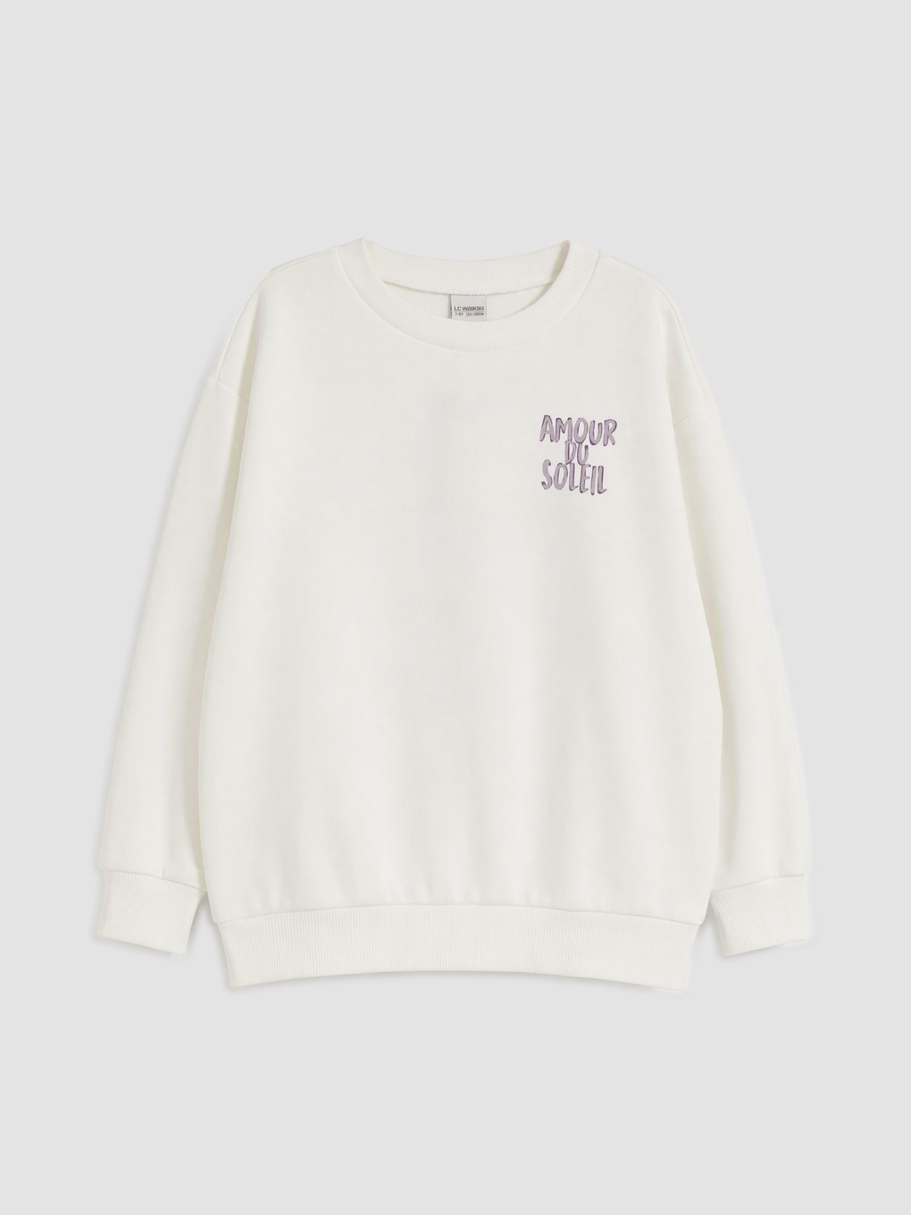 Ekru Baskılı Kız Çocuk Sweatshirt