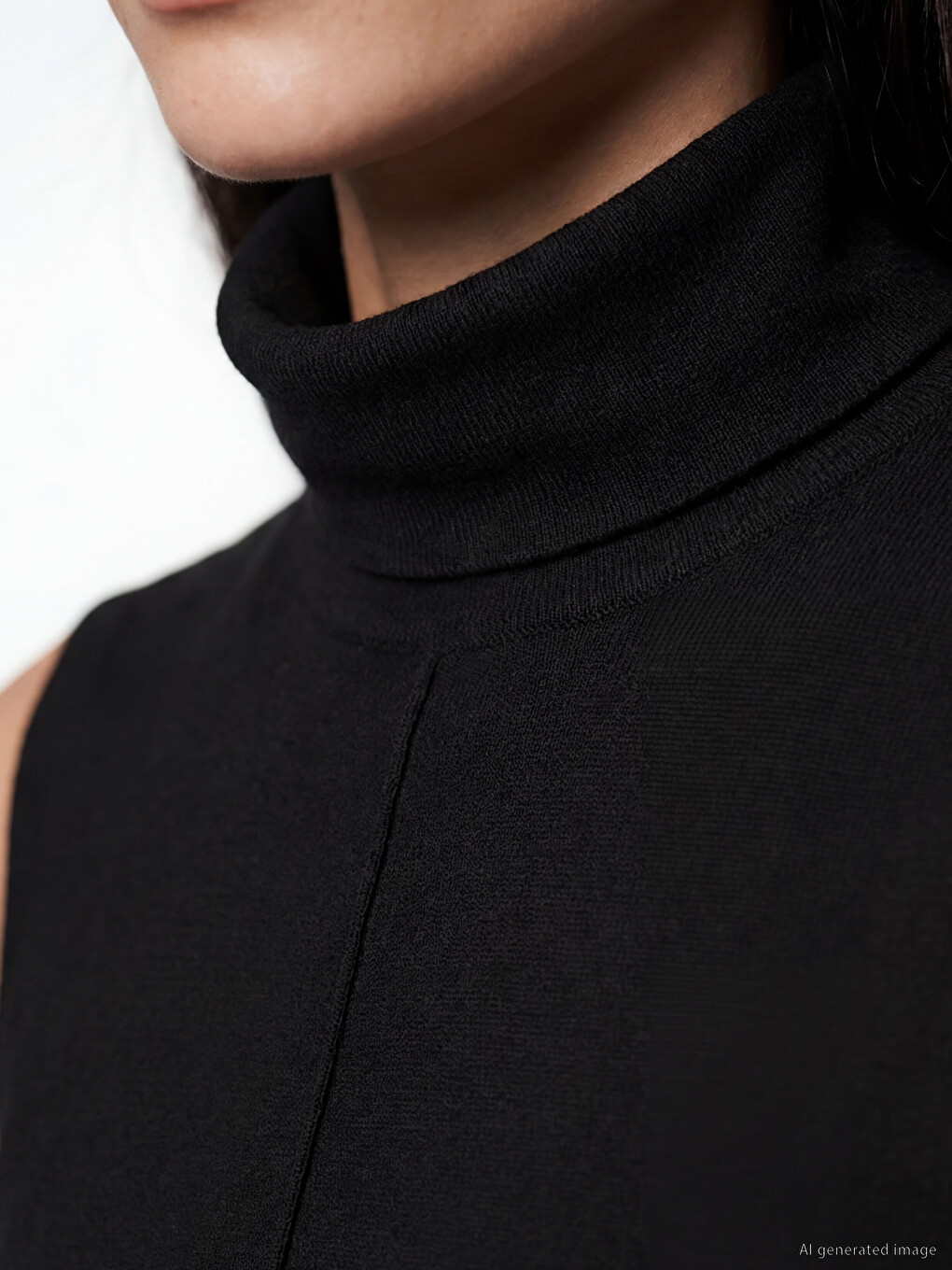 Turtleneck Women's Knitwear Sweater Vest-2