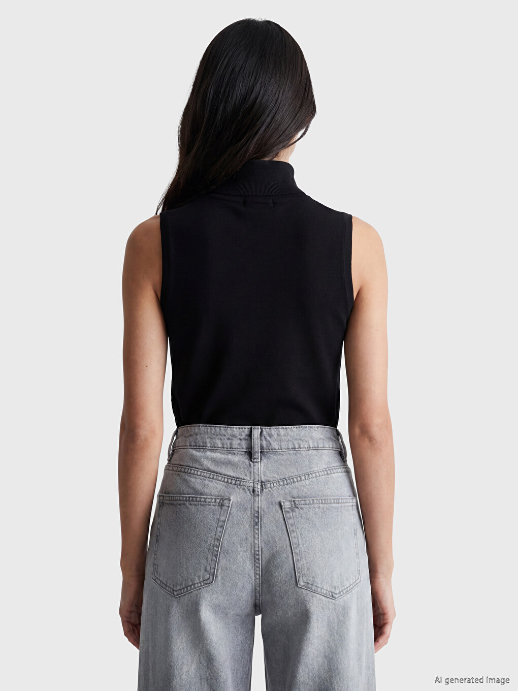 Turtleneck Women's Knitwear Sweater Vest-3