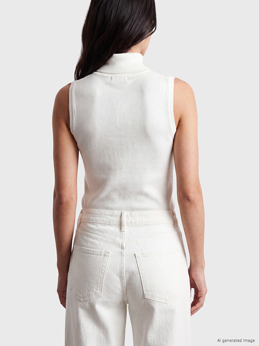 Turtleneck Women's Knitwear Sweater Vest-3