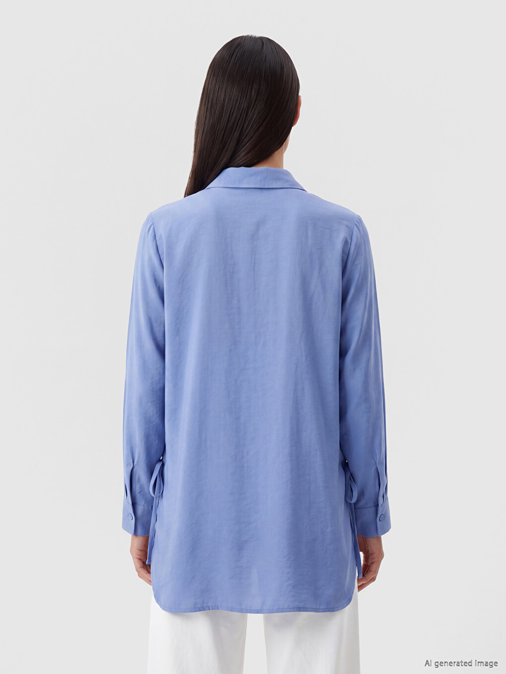 Mor Oversize Modal Karışımlı Kadın Gömlek Tunik-3