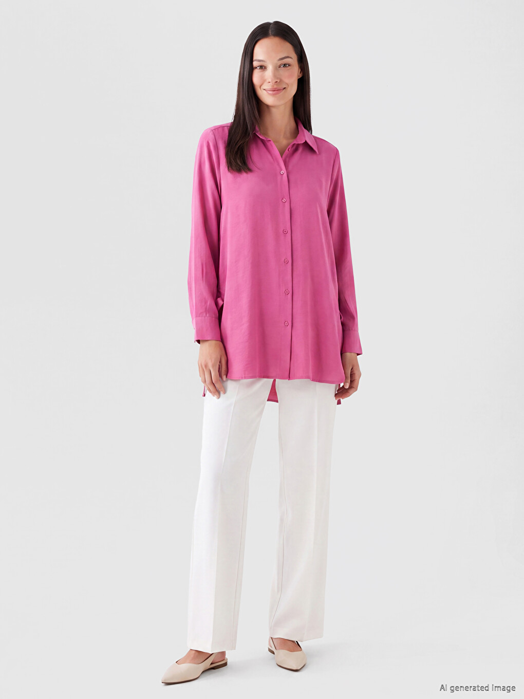 Oversize Modal Blended Women's Shirt Tunic-1