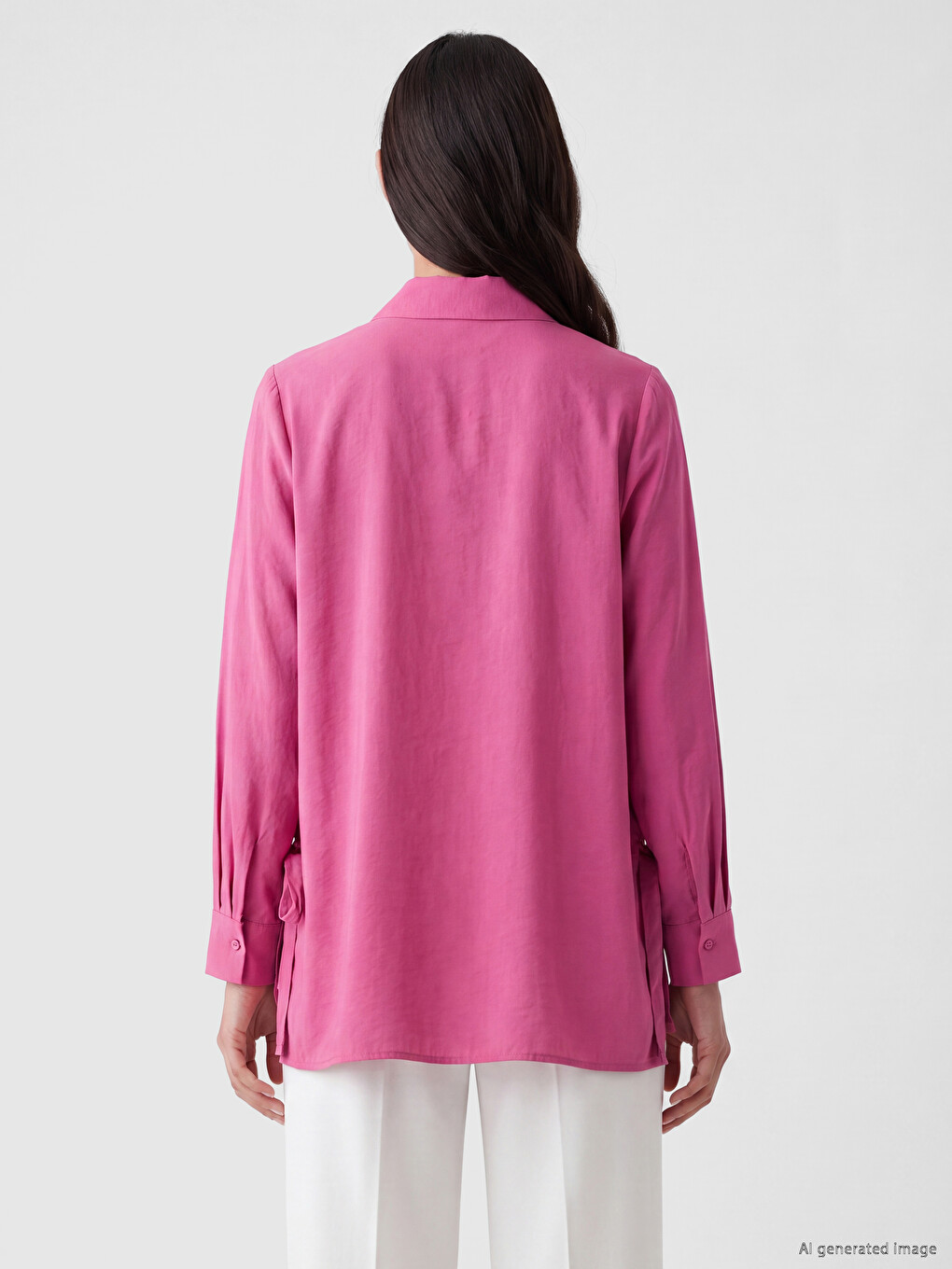 Oversize Modal Blended Women's Shirt Tunic-3