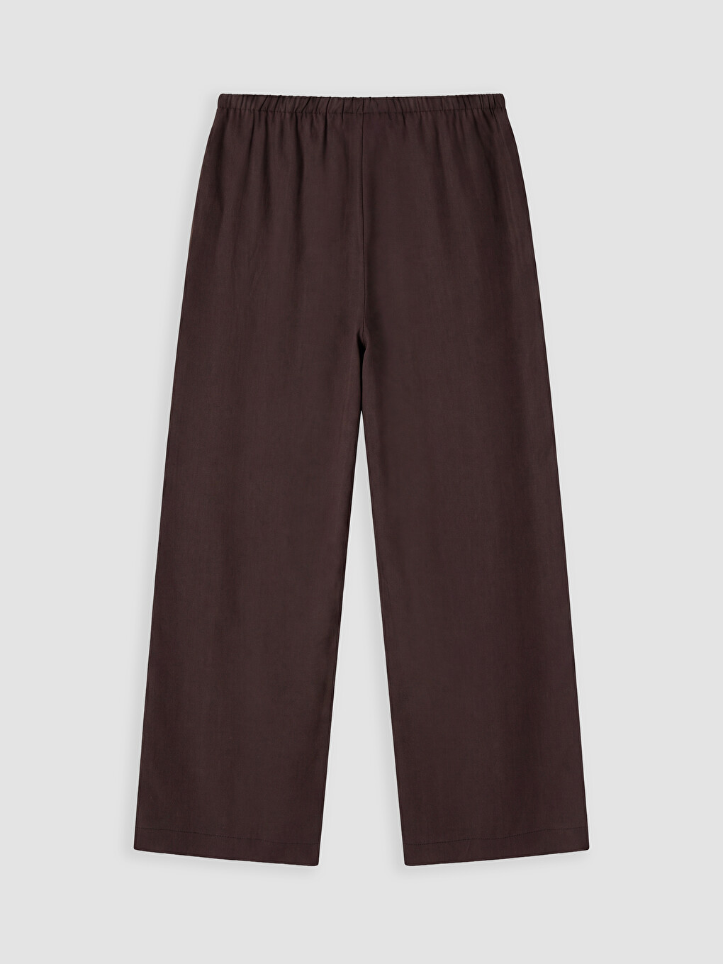 Kahverengi Beli Lastikli Geniş Paça Kadın Pantolon-6