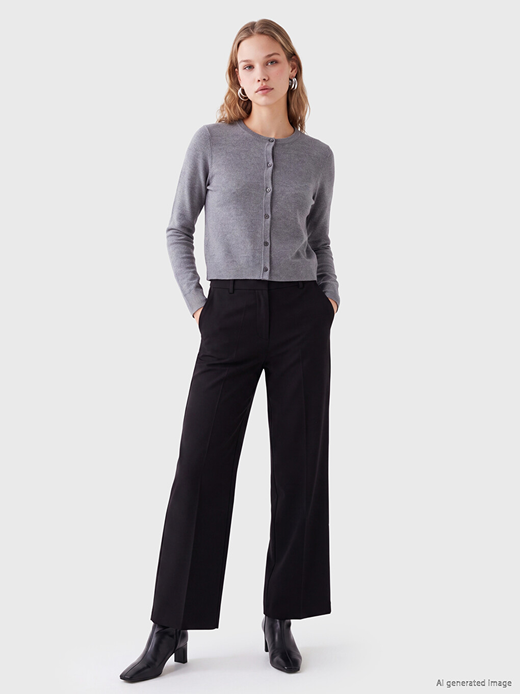 Regular Fit Geniş Paça Kadın Pantolon
