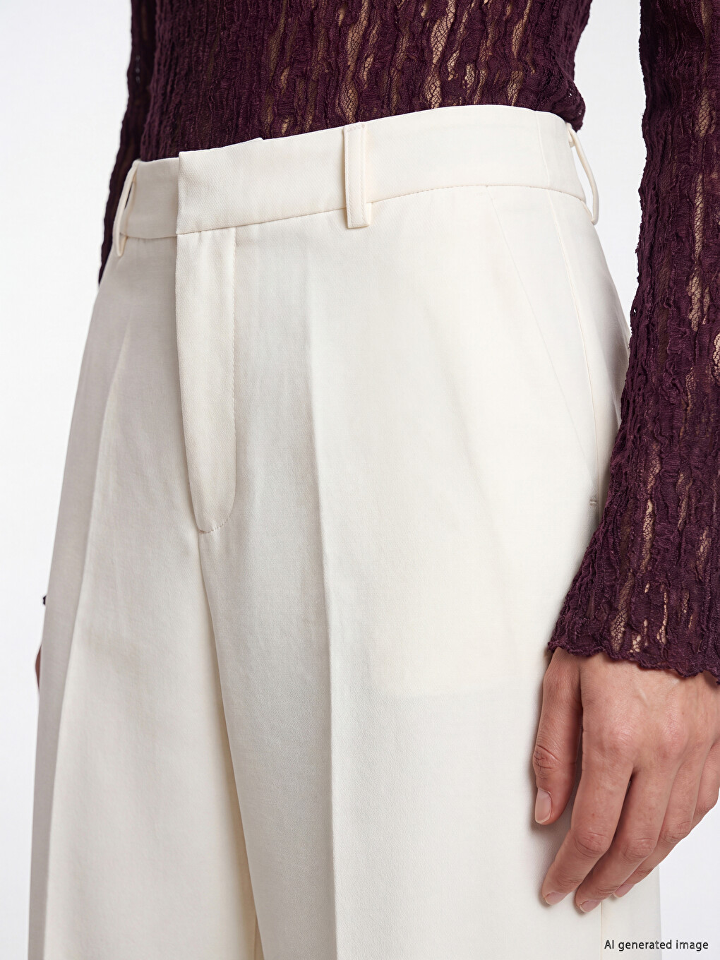 Woman White Trousers-2