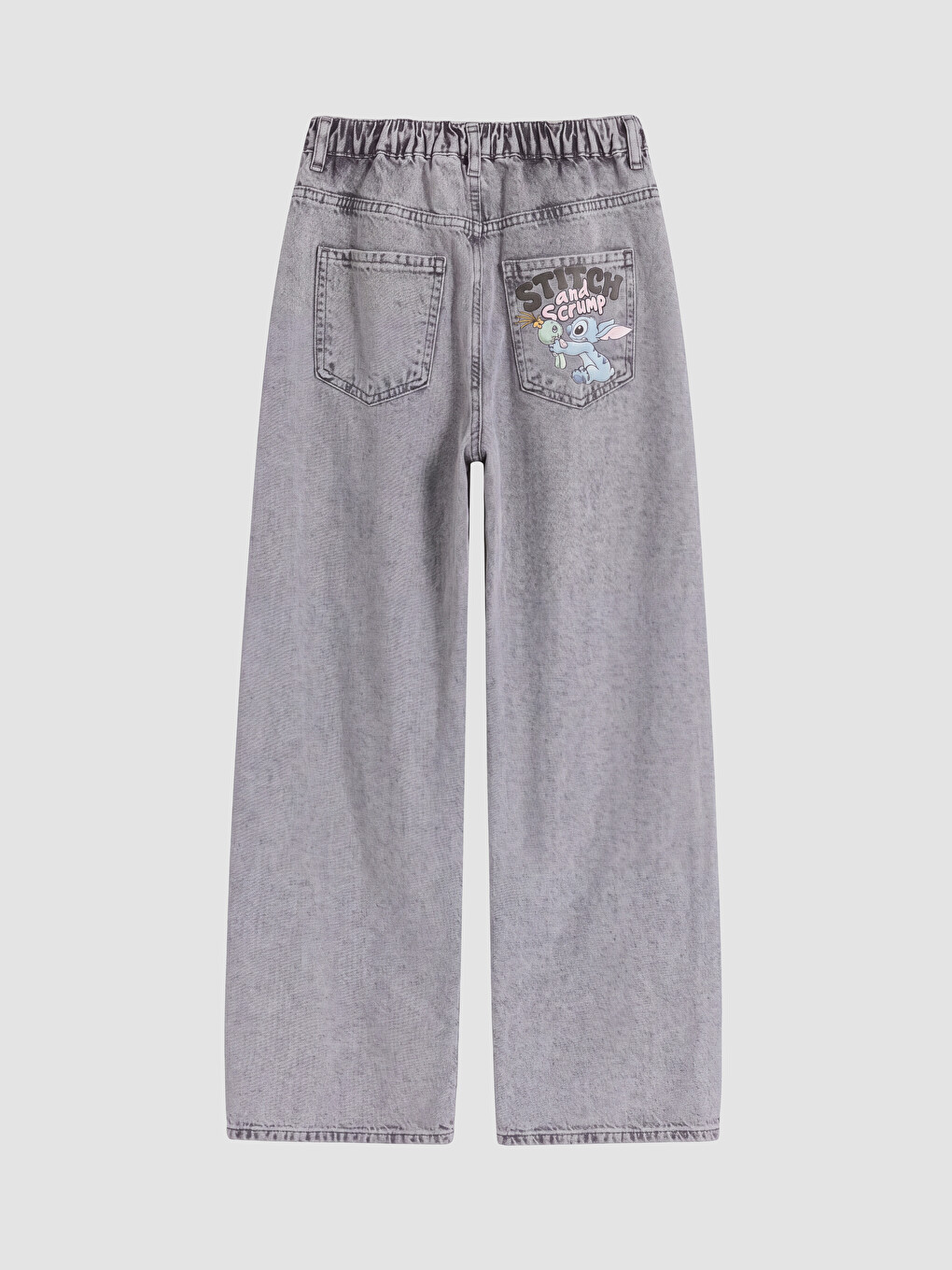 Wideleg Stitch Printed Girls' Jean-1