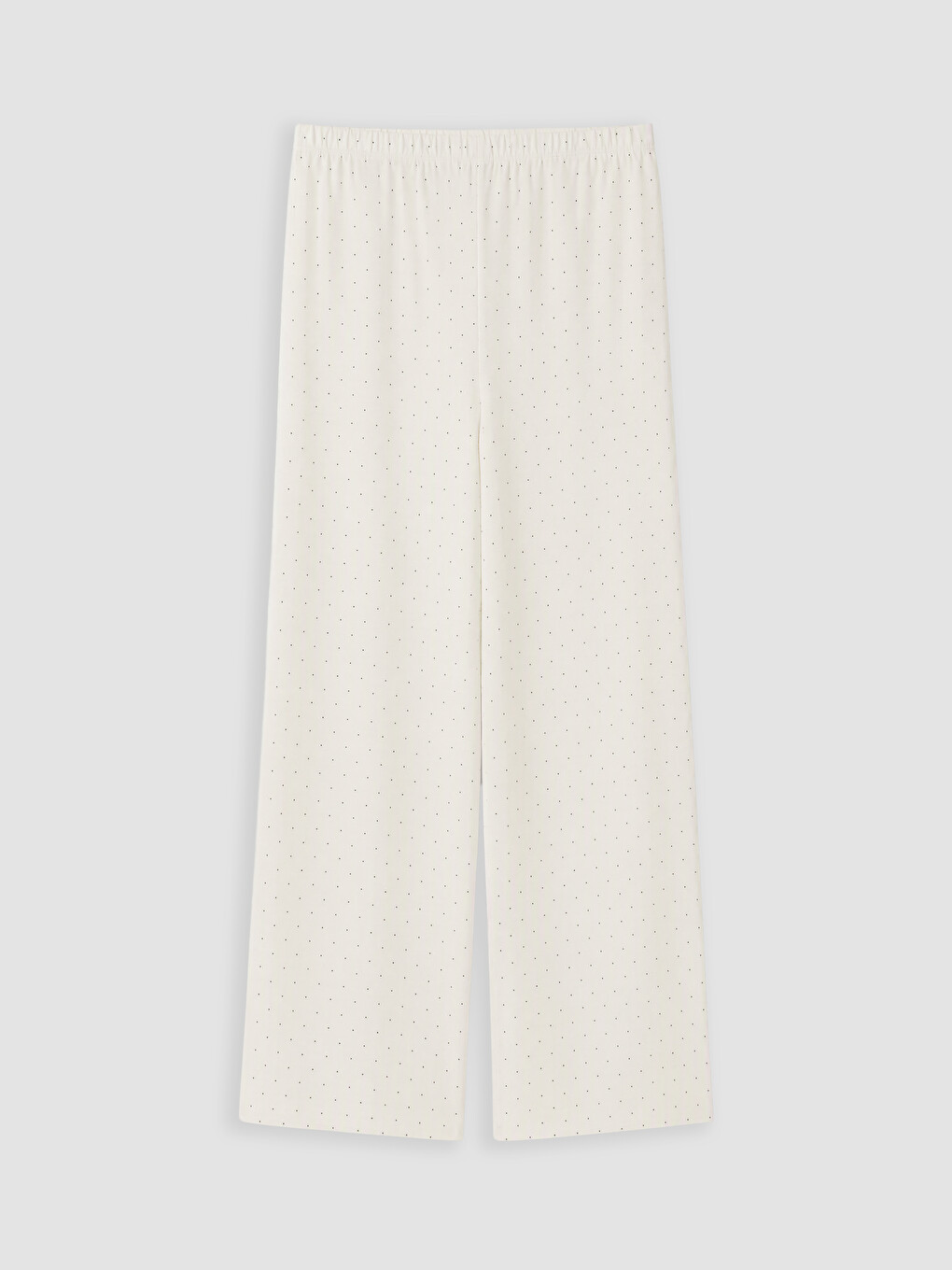 Ekru U Yaka Puantiyeli Kadın Pijama Takım-8
