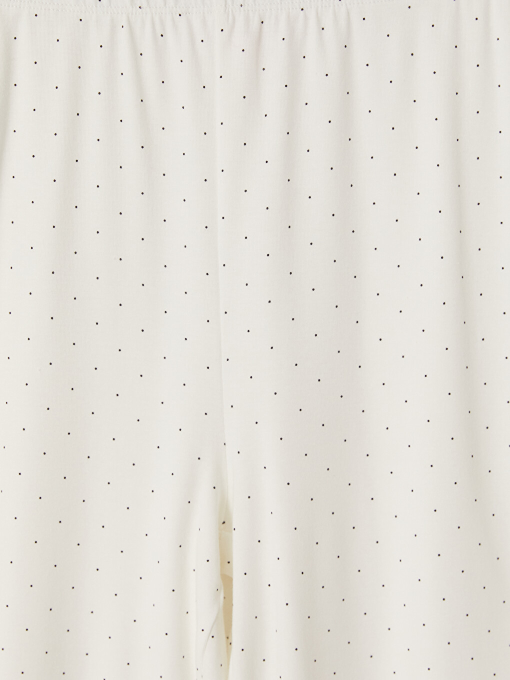 Ekru U Yaka Puantiyeli Kadın Pijama Takım-9