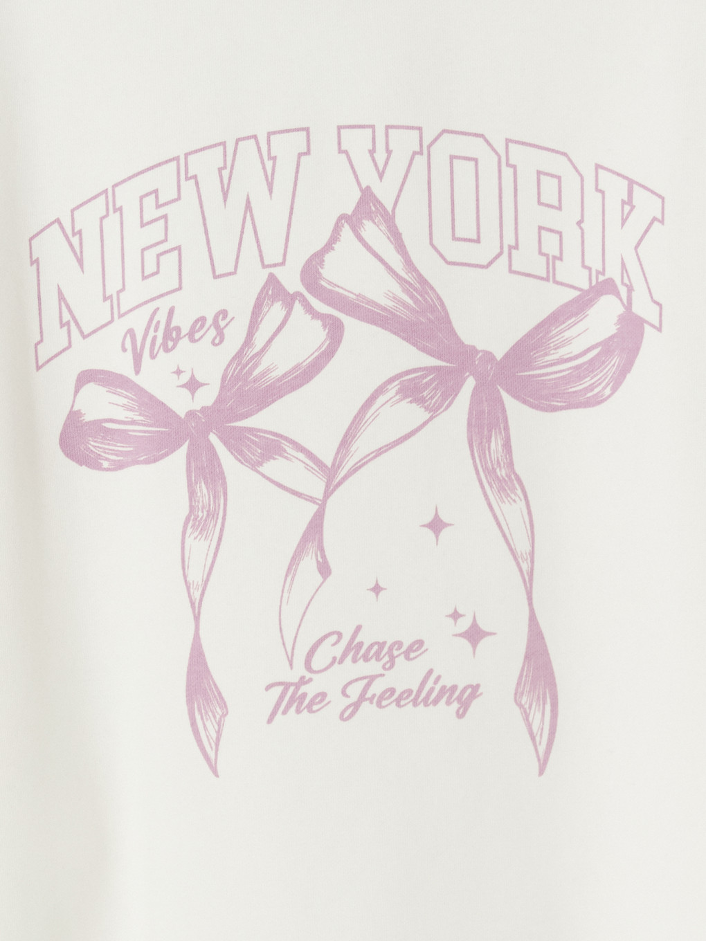 Ekru New York Baskılı Kız Çocuk Kalın Sweatshirt-2