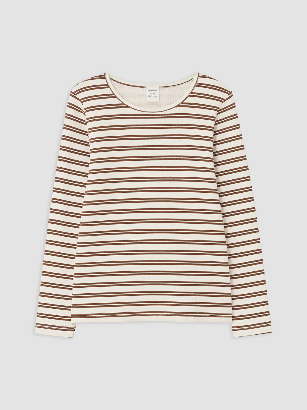 Tricou Copil Vărgat Cu Guler Rotund-3