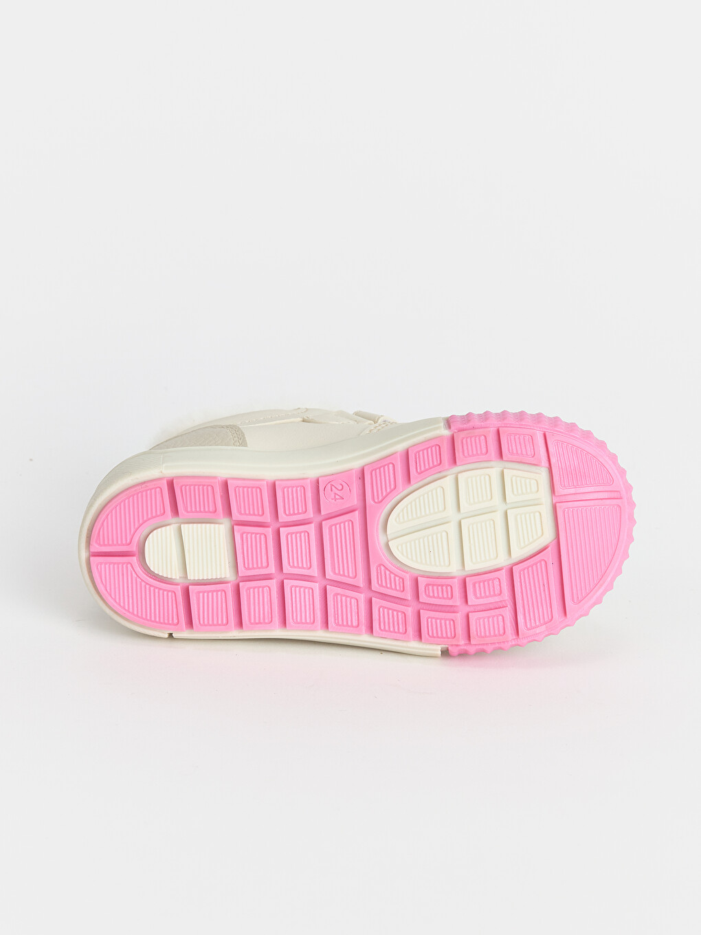 Ekru Baskılı Kürklü Kız Çocuk Sneaker-3