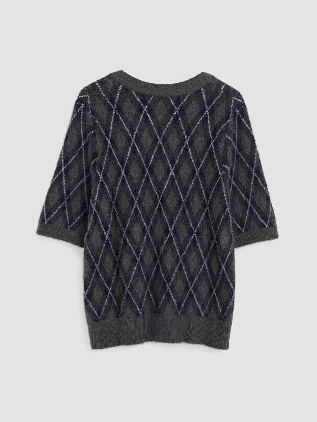Argyle Patterned Women's Knitwear Sweater-2