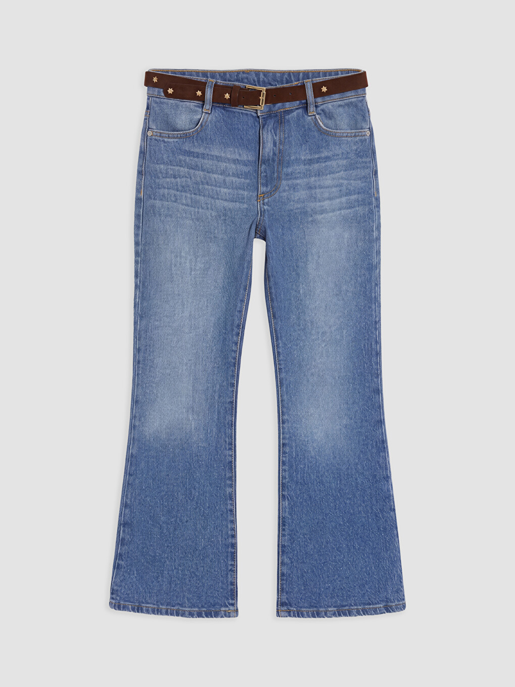 İndigo Regular Fit İspanyol Paça Kız Çocuk Jean Pantolon