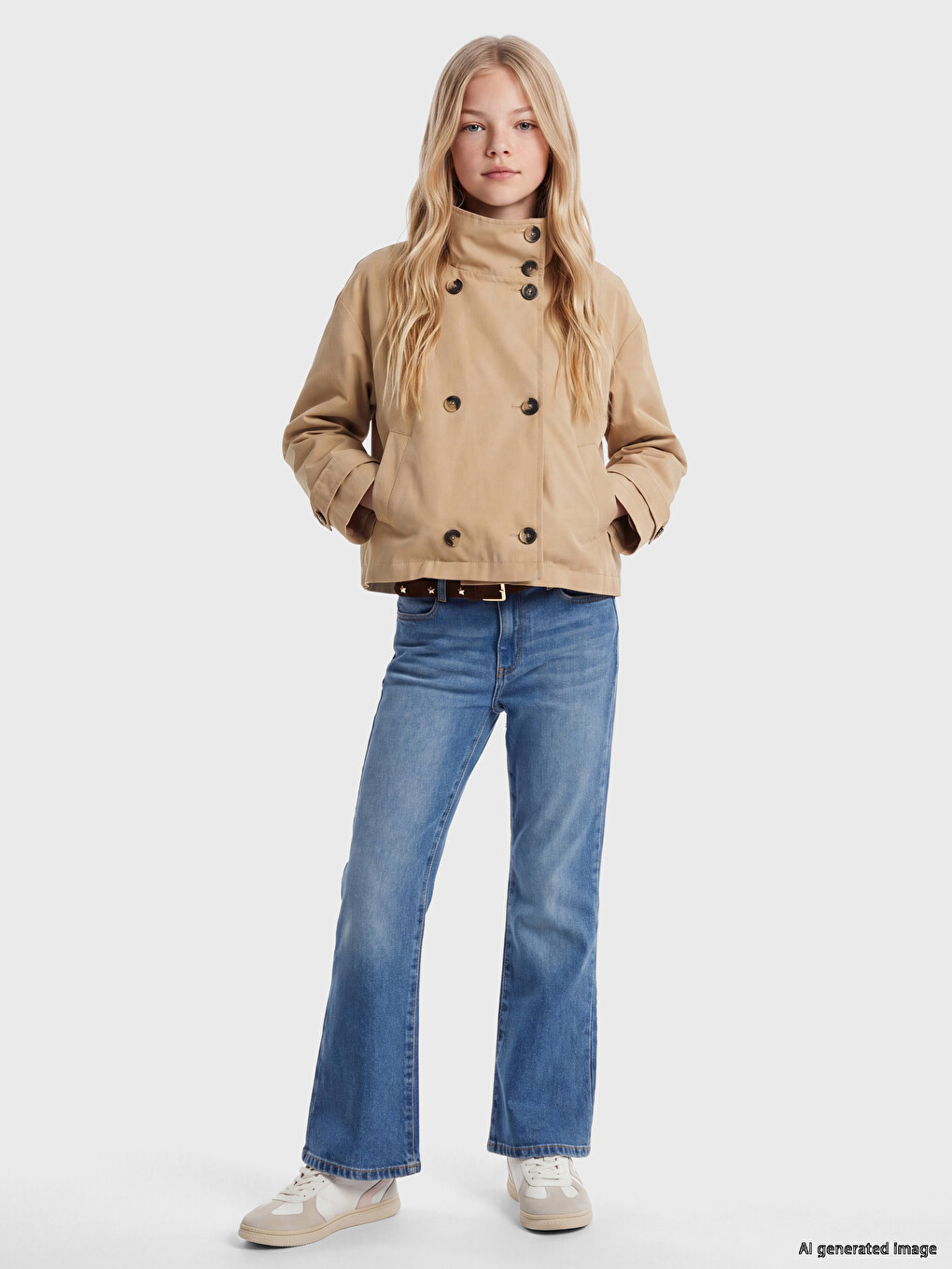 Regular Fit Flare Girls' Jeans-1