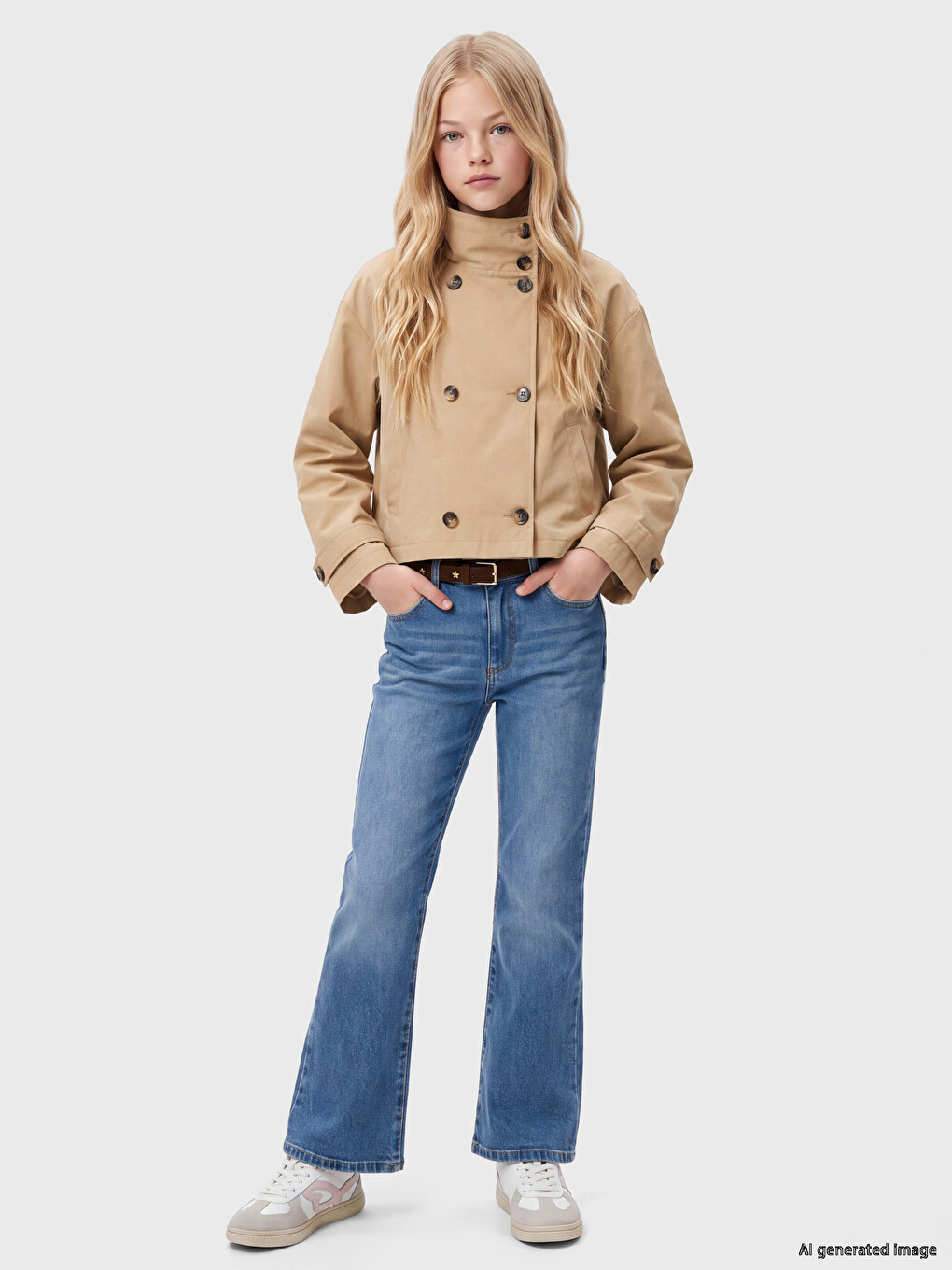 Regular Fit Flare Girls' Jeans-2
