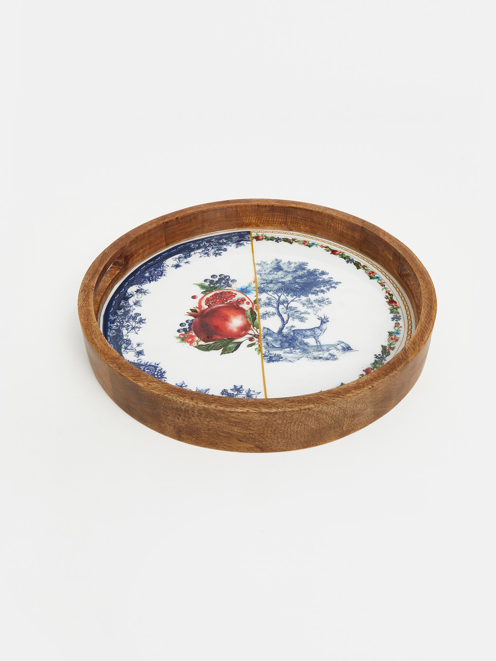 Printed Wood Rimmed Tray-2