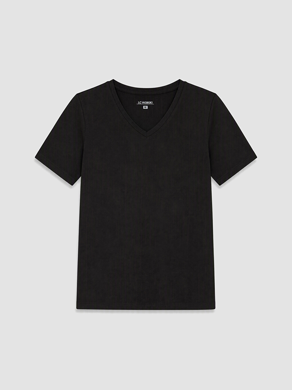 V Neck %100 Cotton Women's T-shirt-4