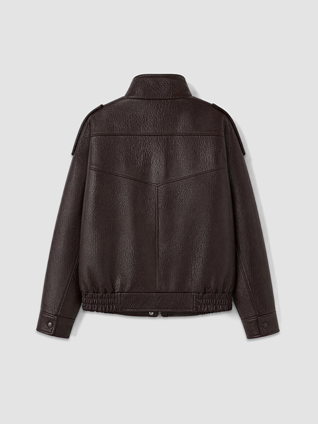 Kunstlederjacke Mit Stehkragen Für Damen-5