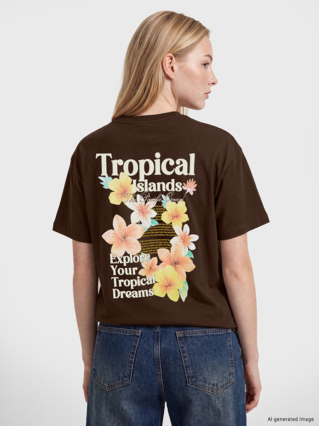 Printed %100 Cotton Women's T-shirt