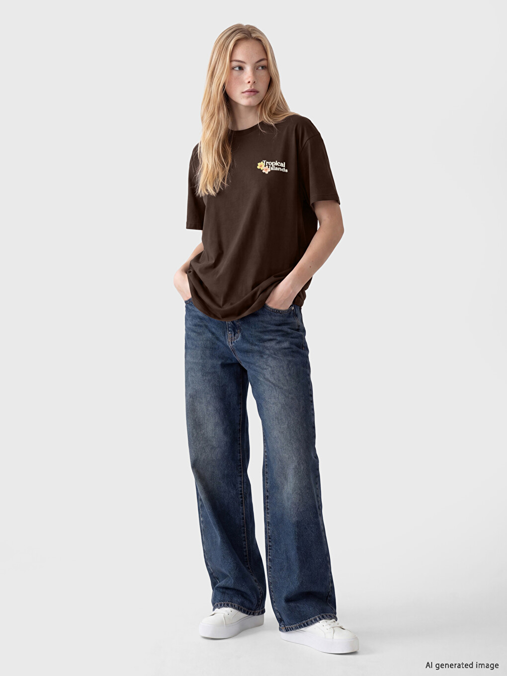Printed %100 Cotton Women's T-shirt-1