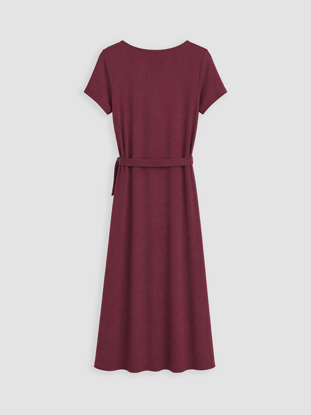 Robe Évasée À Taille Ceinturée À Col Rond-2