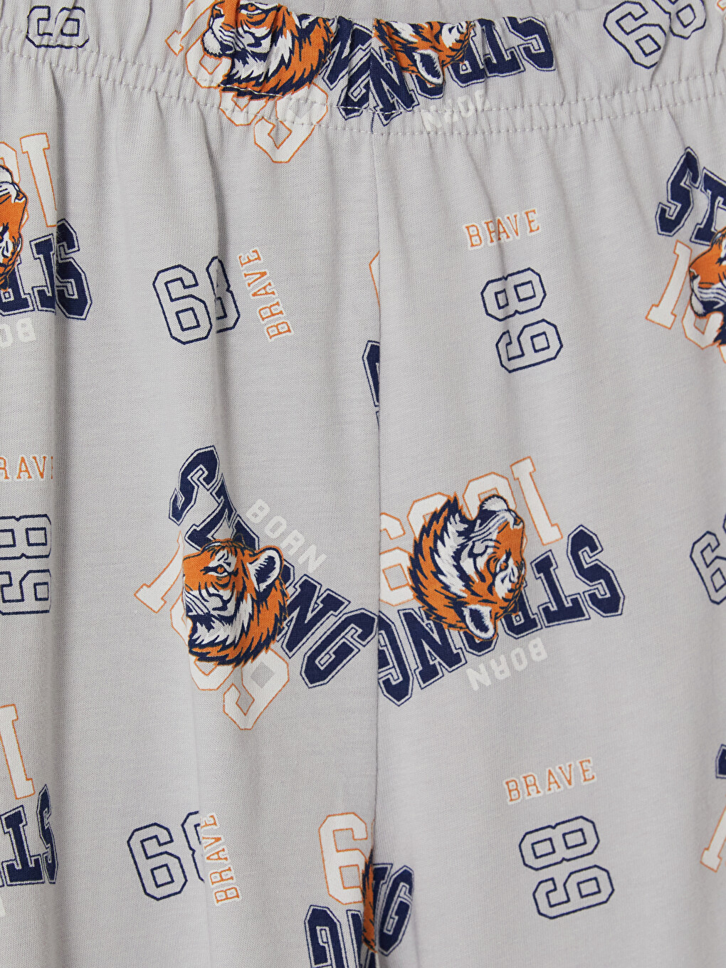 Lacivert Baskılı Erkek Çocuk Pijama Takımı-5