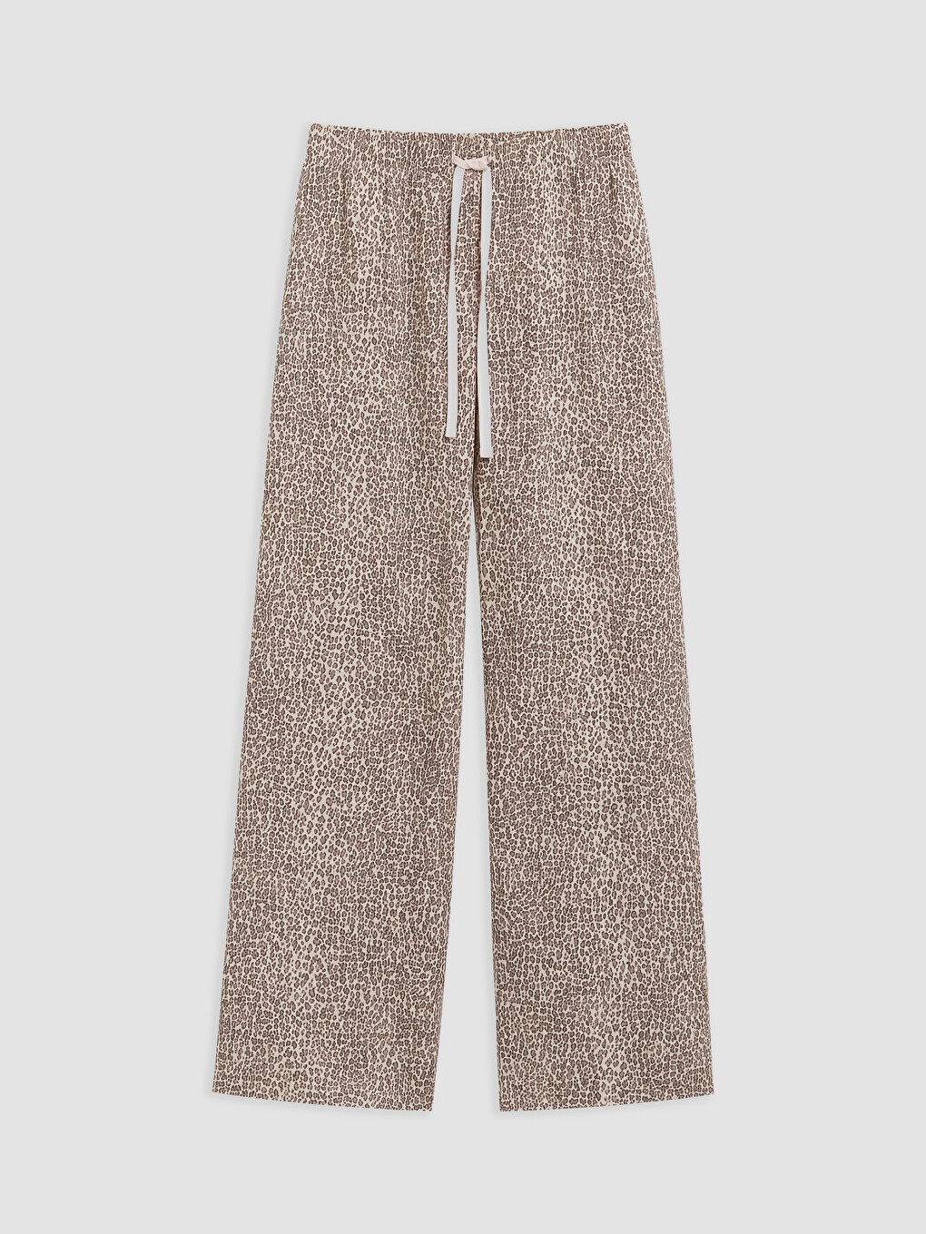 Ekru Leopar Desenli Kadın Pijama Takım-3